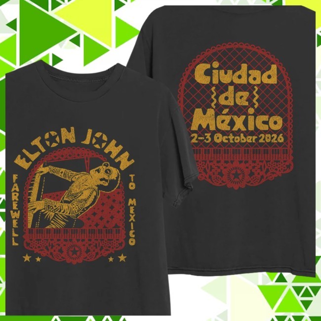 Elton John Store Merch Papel Picado Tour T-Shirt