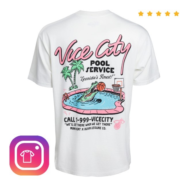 Miami Heat Store Merch Court Culture X Duvin Vice City Pool Service Tee