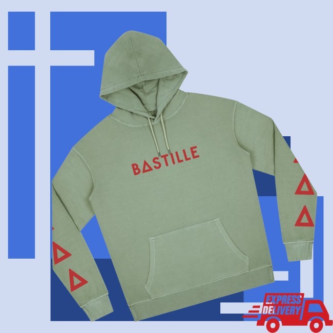 Bastille Bastille Store Merch Sage Green Logo Hoodie