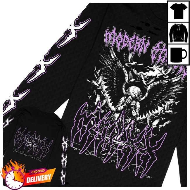 Modern Streets Merch Store Fallen Angel Distressed Waffle Long-Sleeve