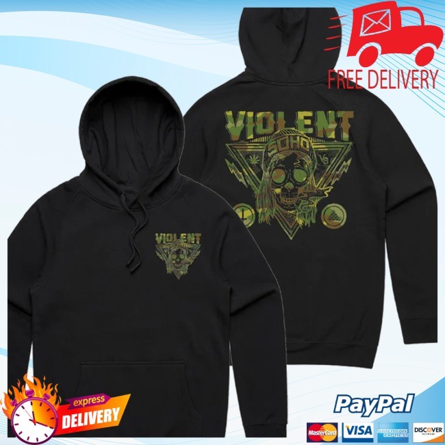 24Hundred Violent Soho Store Merch Camo Blazin Skull Hood (Black)