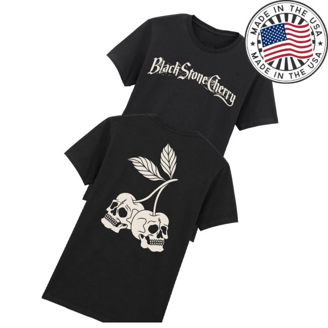 Black Stone Cherry Merch Store Cherry Skull Ladies Tee - Black