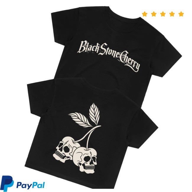 Black Stone Cherry Merch Store Cherry Skull Crop - Black